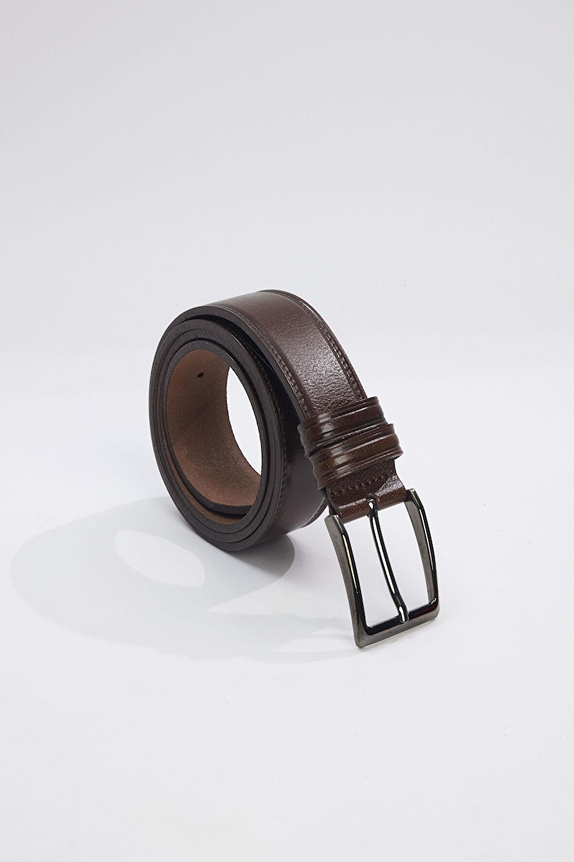 Erkek %100 Hakiki Deri 3,5 cm Klasik Taba Kemer