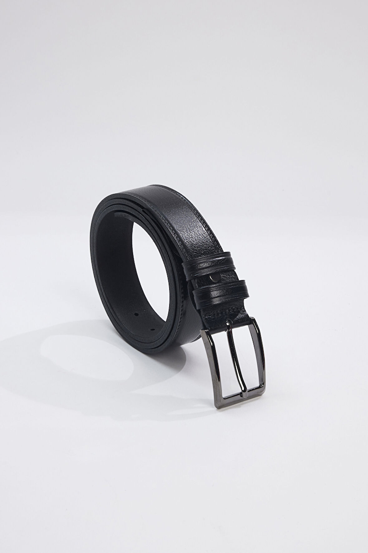 Erkek %100 Hakiki Deri 3,5 cm Klasik Siyah Kemer 