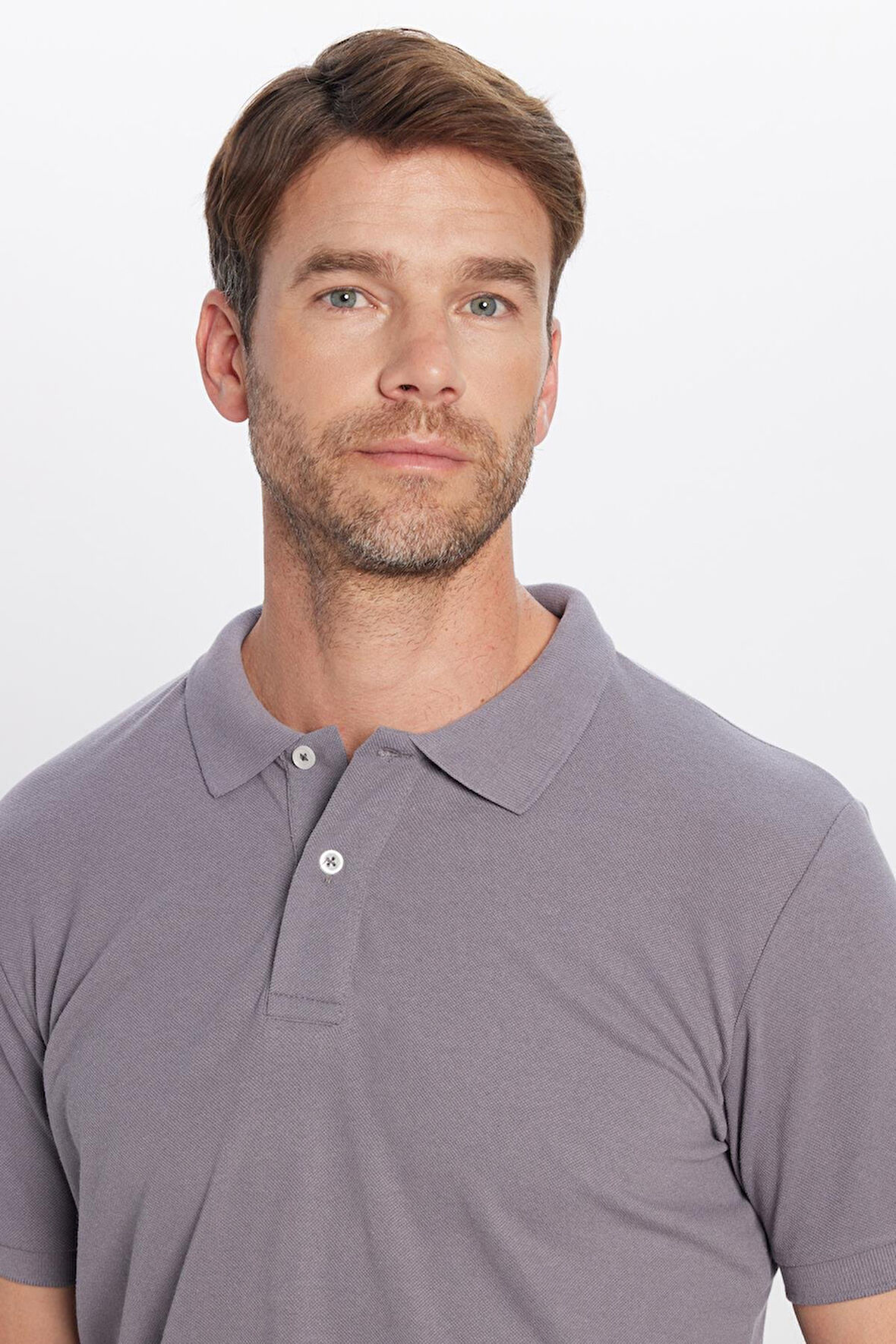 Erkek Slim Fit Dar Kesim Pamuklu Yumuşak Dokulu Serin Tutan Kumaş Düz Pike Polo Yaka Tişört