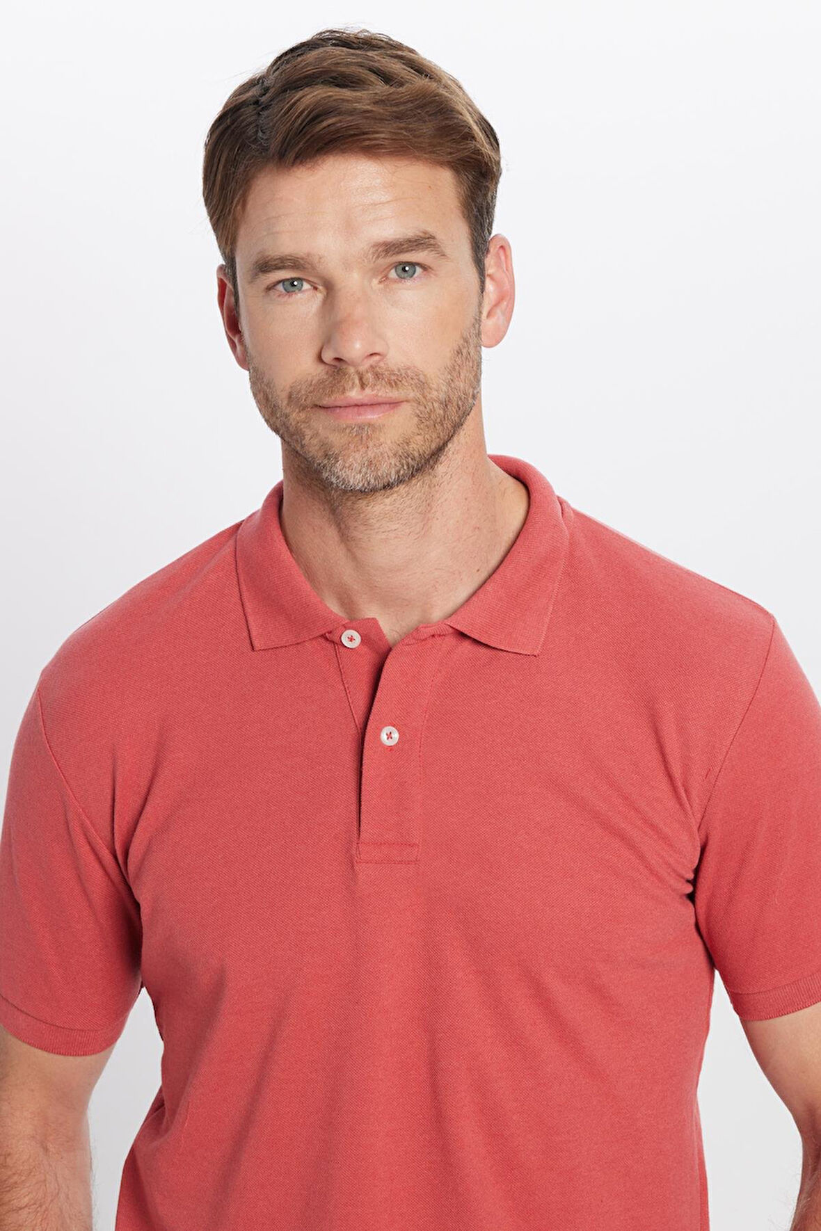 Erkek Slim Fit Dar Kesim Pamuklu Yumuşak Dokulu Serin Tutan Kumaş Düz Pike Polo Yaka Tişört