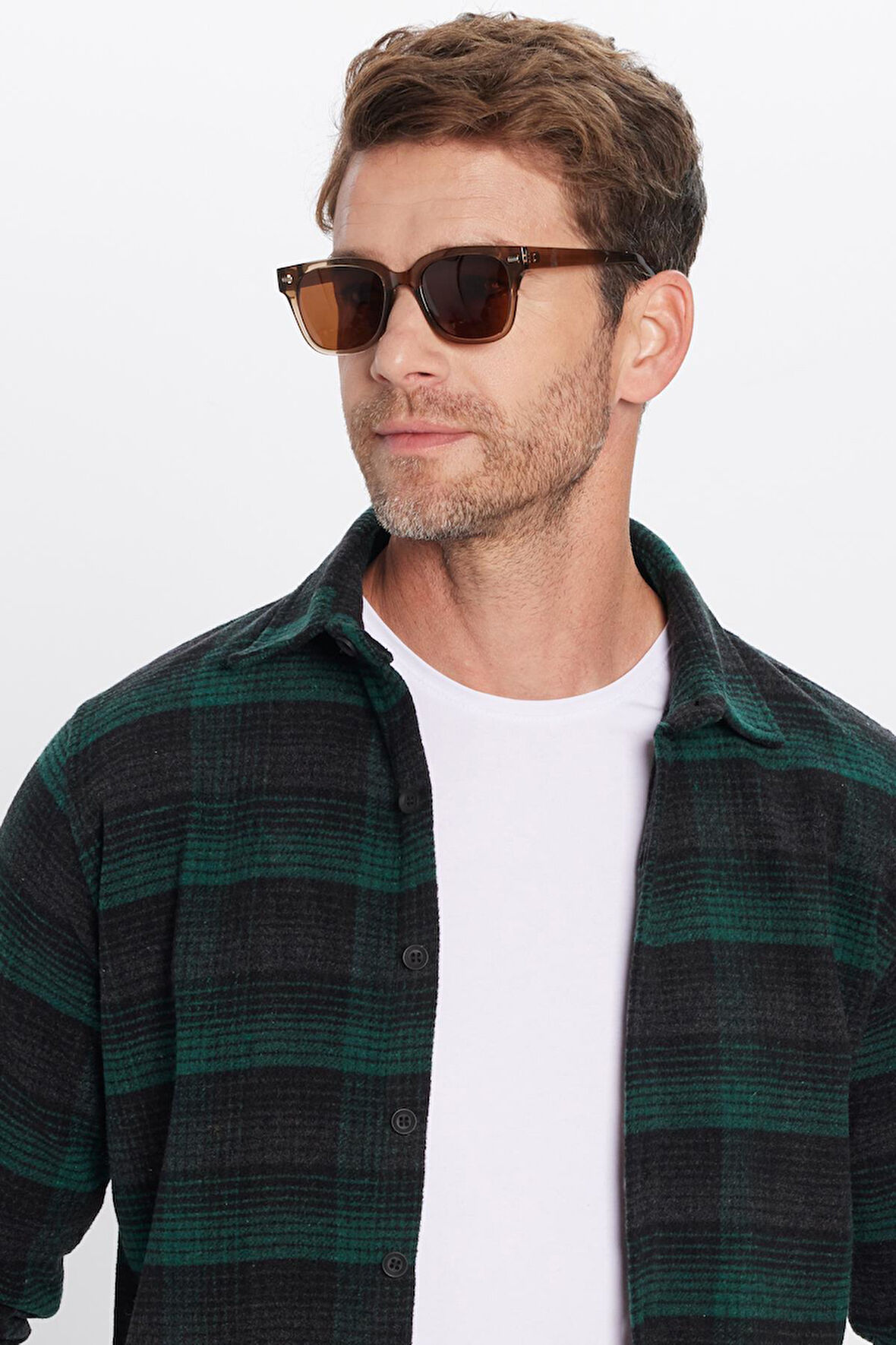 Erkek Slim Fit Dar Kesim Oduncu Kareli Kışlık Gömlek