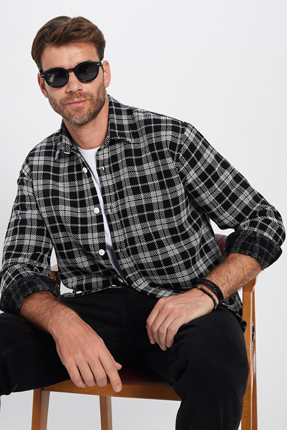 Erkek Relax Fit Rahat Kesim Oduncu Kareli Kışlık Gömlek