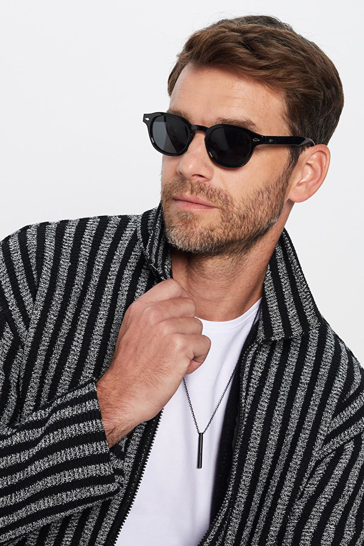 Erkek Relax Fit Rahat Kesim Oduncu Apaş Yaka Fermuarlı Kışlık Gömlek