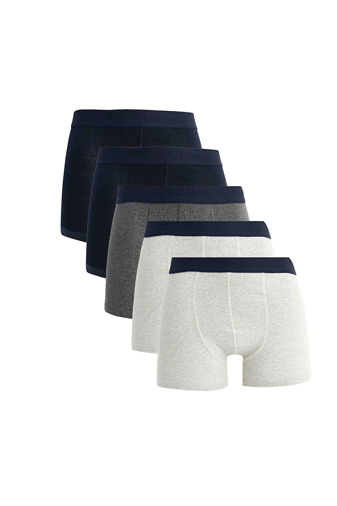 Erkek 5'li Pamuklu Likralı Esnek Kumaş Boxer