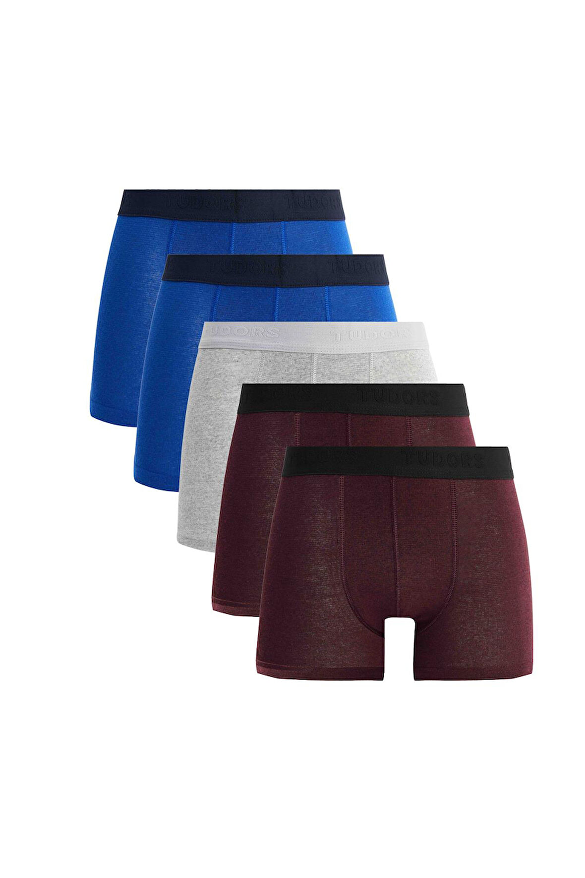 Erkek 5'li Pamuklu Likralı Esnek Kumaş Boxer