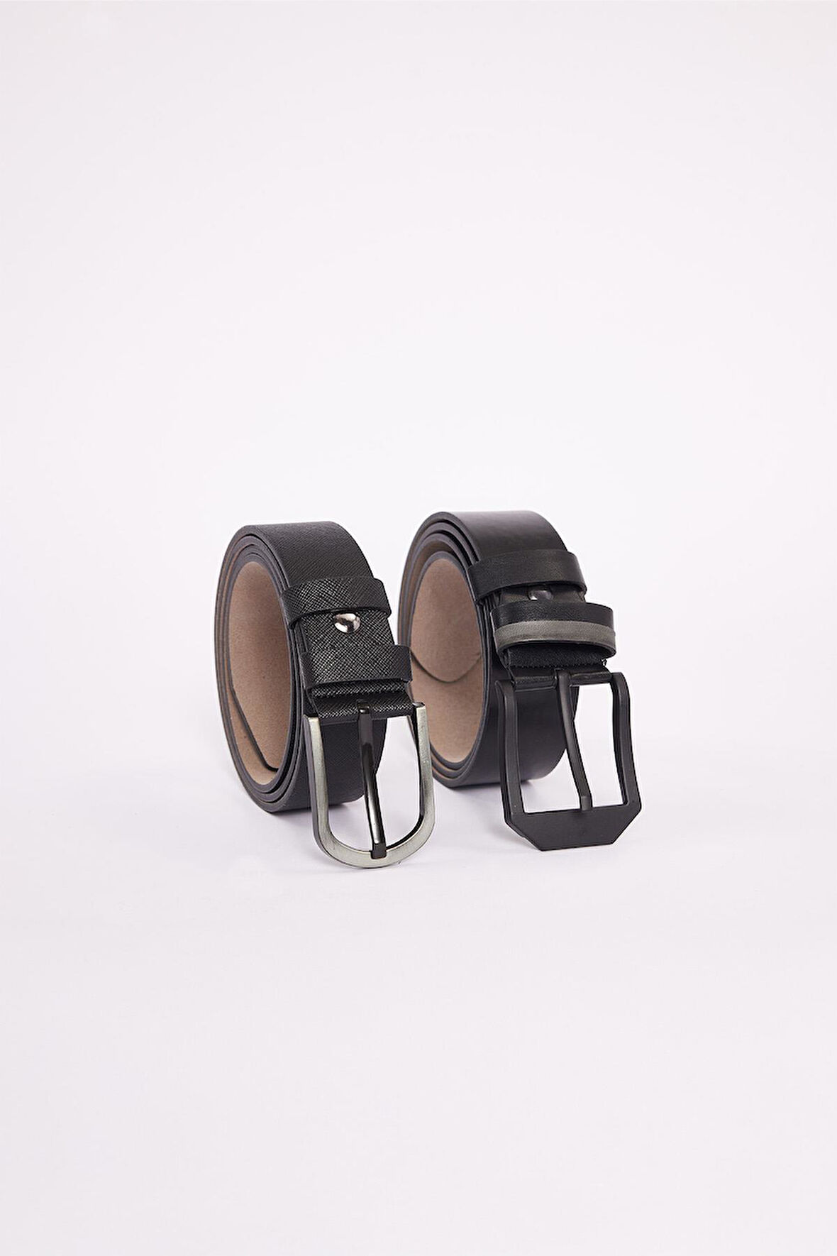 Erkek 2'li Set 3,5 Cm Klasik 4 Cm Spor Siyah Kemer