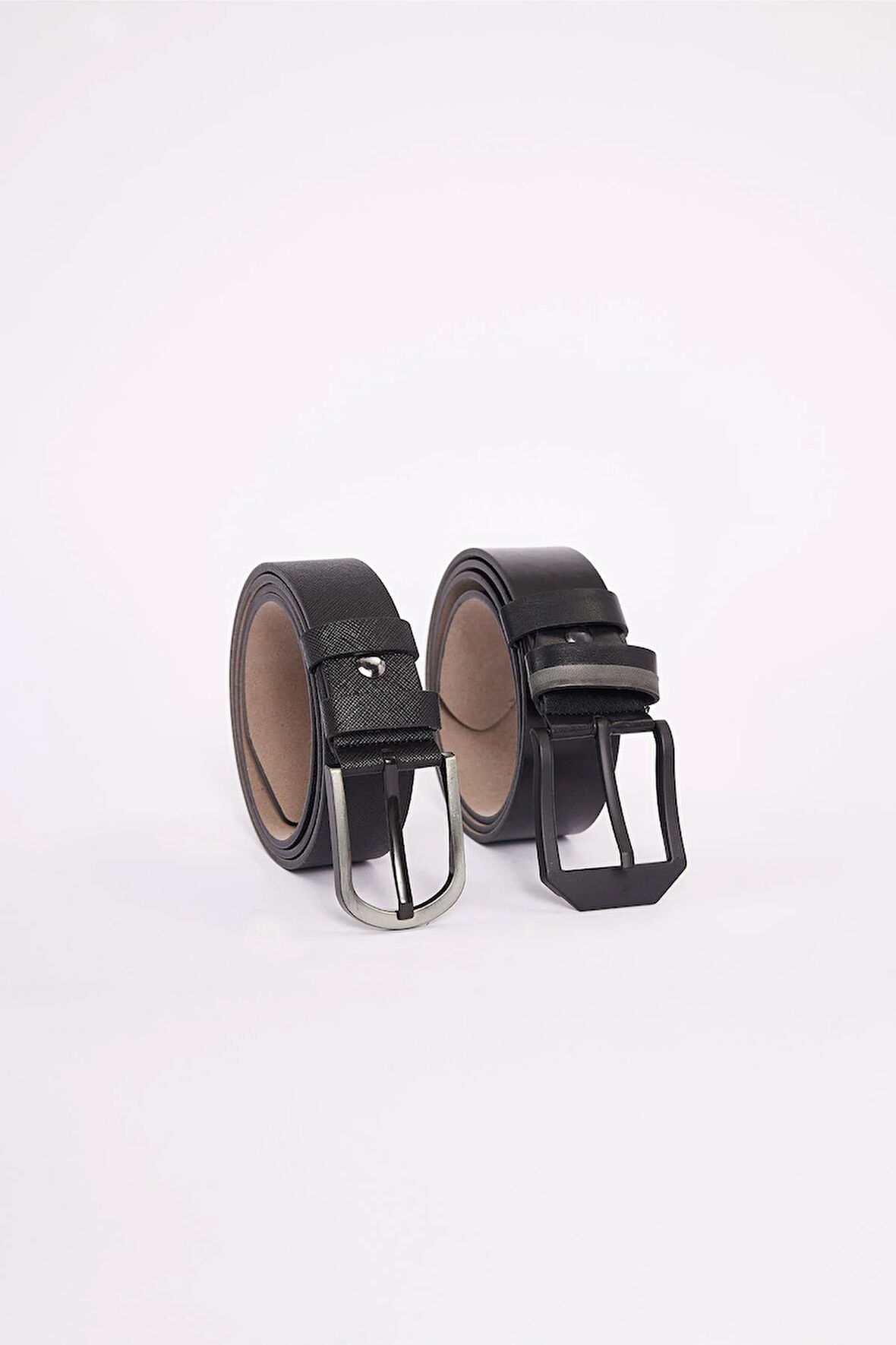 Erkek 2'li Set 3,5 Cm Klasik 4 Cm Spor Siyah Kemer