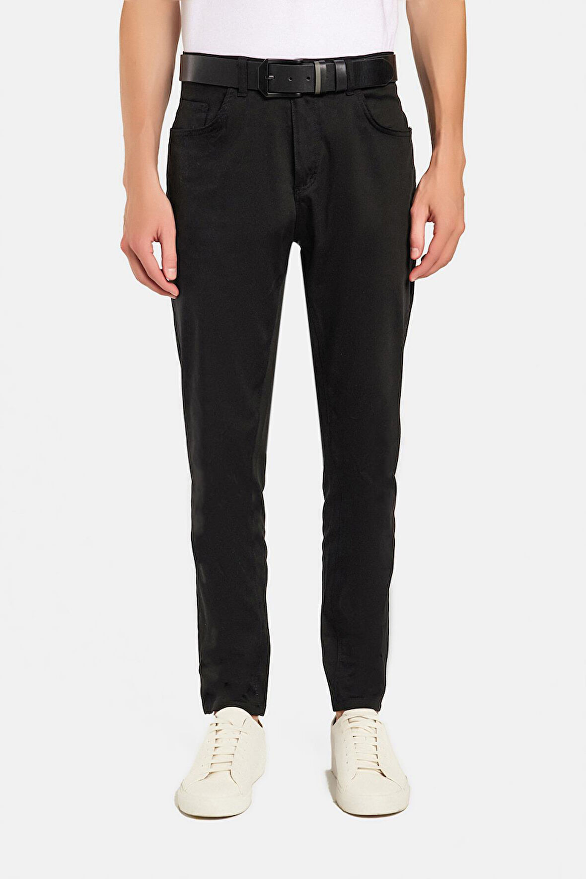 Erkek Regular Fit Rahat Kesim Kanvas Siyah Pantolon