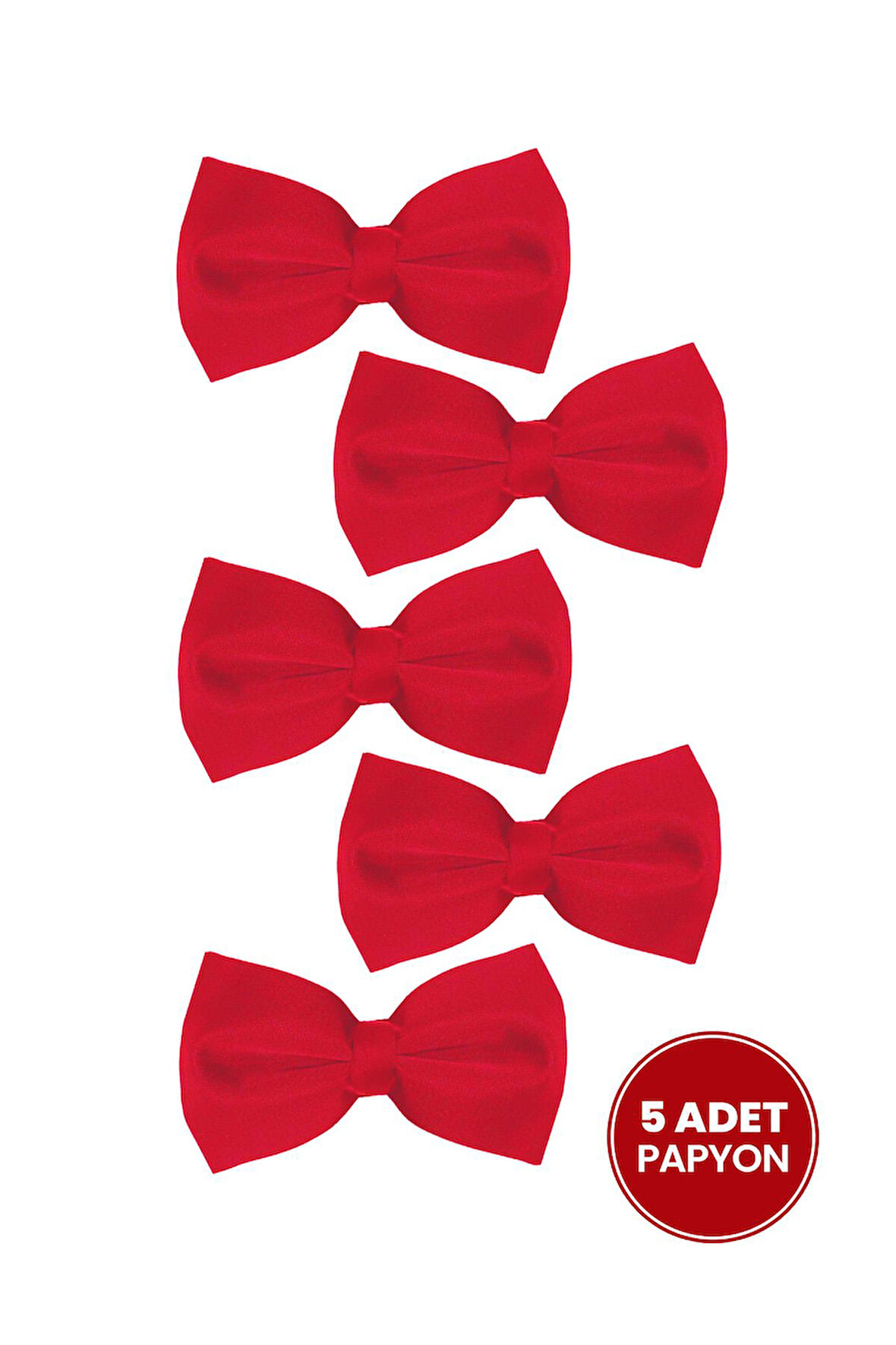5'li Paket Kırmızı Erkek Papyon