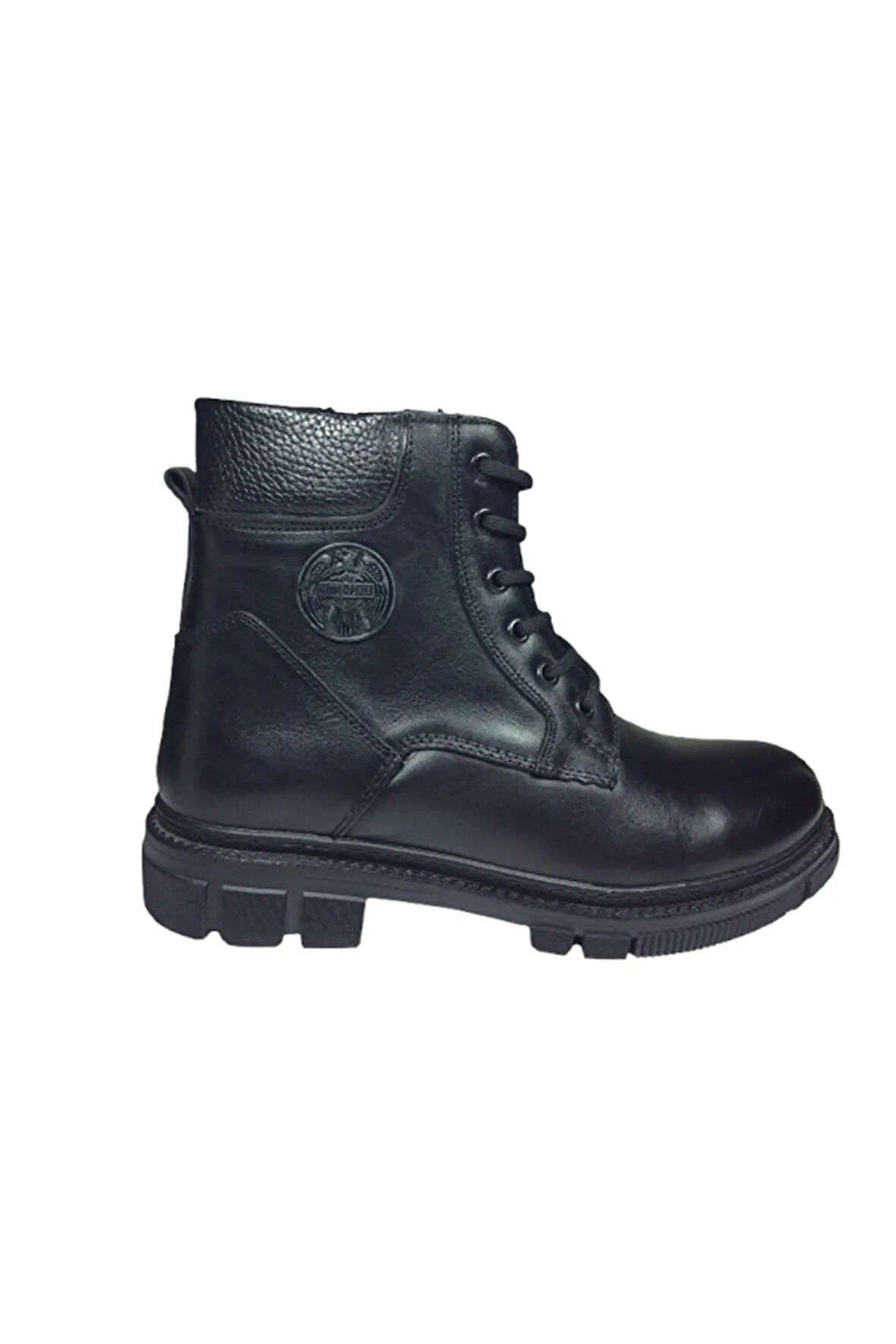 2007 OrtopedikAL HRL1234 Klt Siyah Erkek Bot % 100 Deri Bağcıklı + Fermuarlı