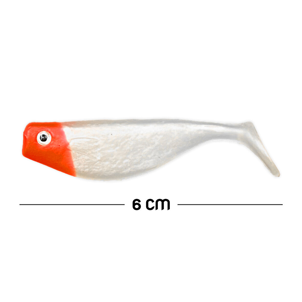 Silikon Sahte Balık Yem - DFT - 6cm - Kırmızı/Beyaz (141-3017)