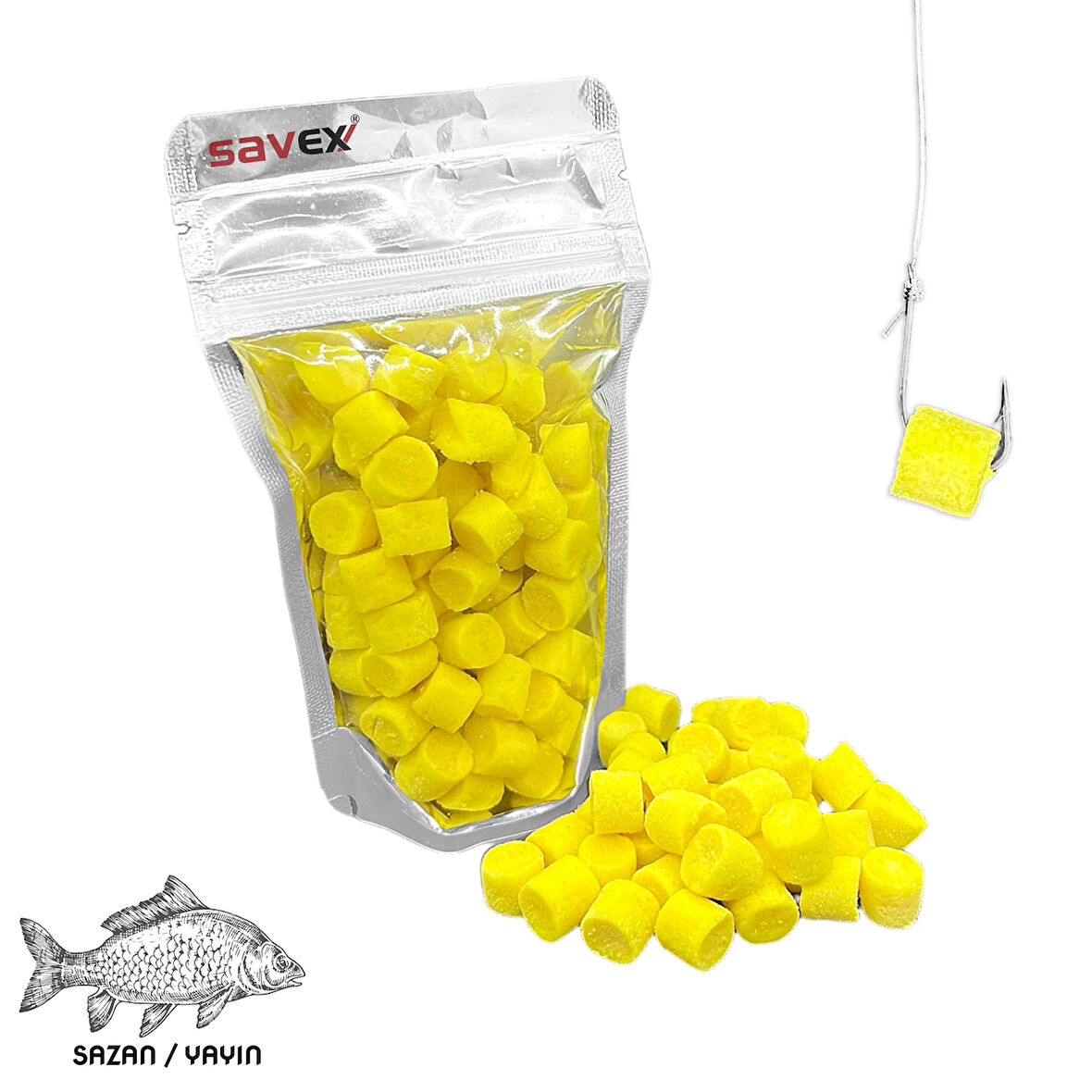 Kesme Sazan / Yayın Hamuru - İğne Yemi - Sarı-Mısır 80 Gr