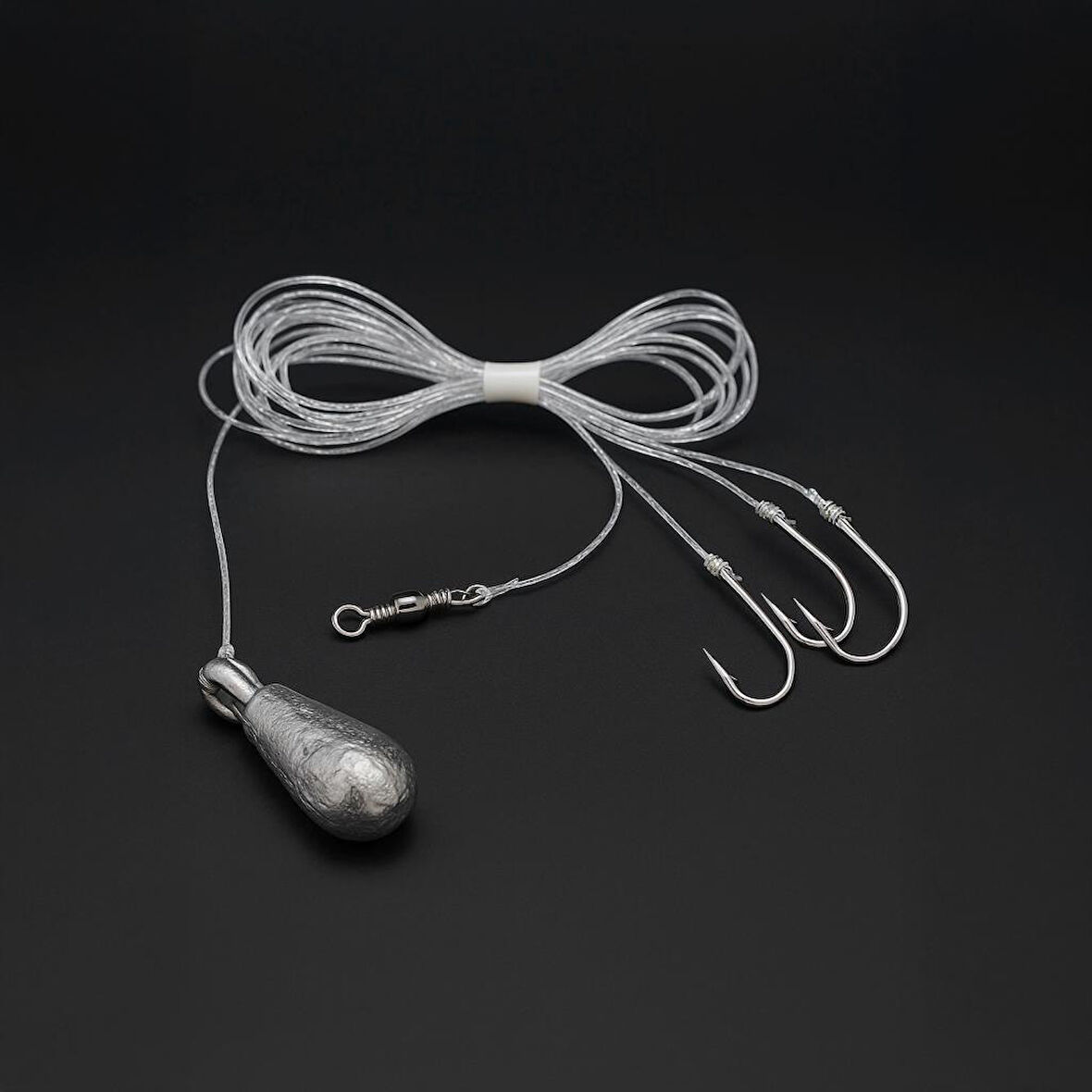 3 İğneli Kurşunlu Beden Takımı - Dip Beden Oltası - Fırdöndülü - 15 gr