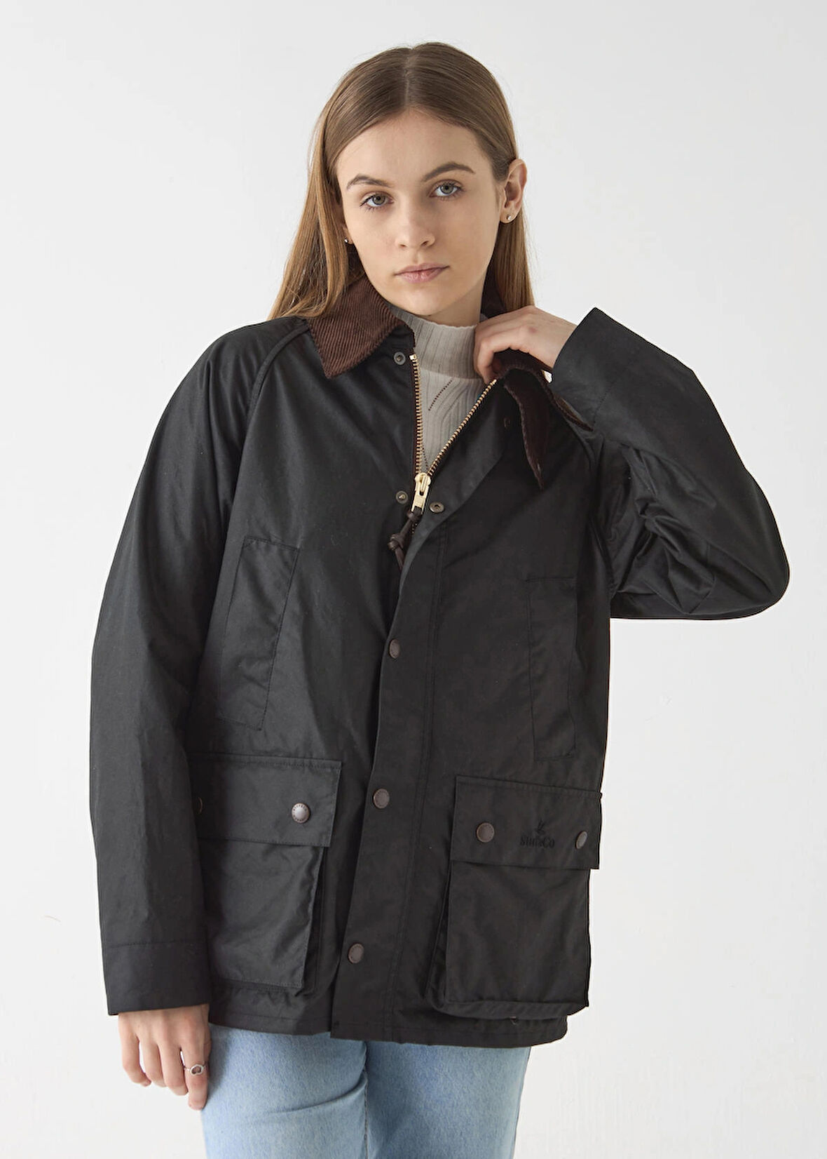 Stuf&Co /Barn Yağlı Ceket  BLACK / Barn Wax Jacket/ Barn Waxed Cotton Jacket