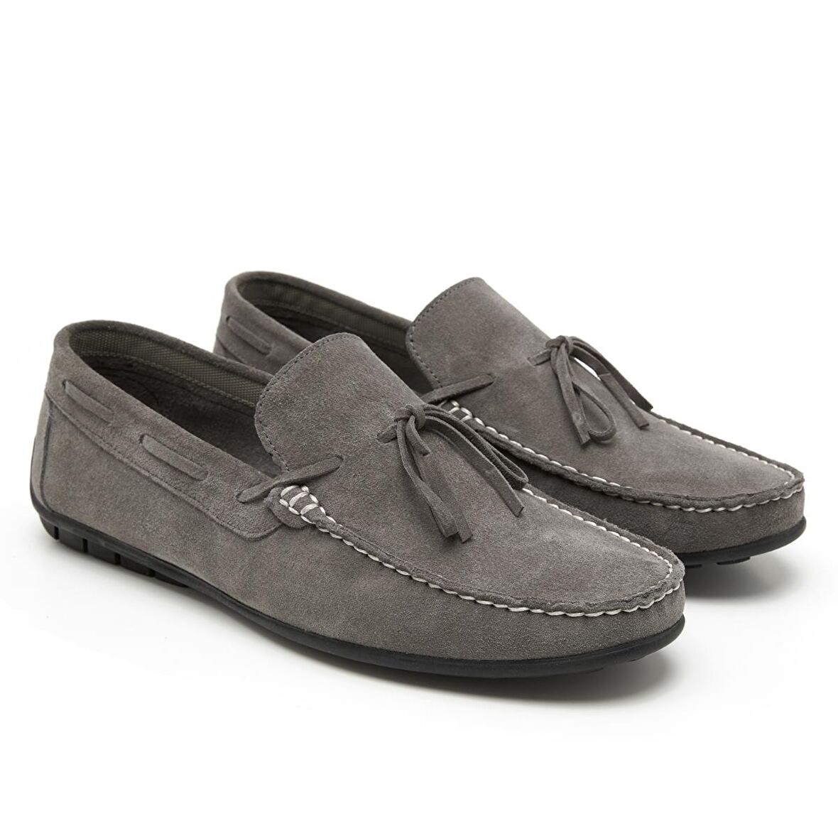 Daron Gri Erkek Süet Loafer