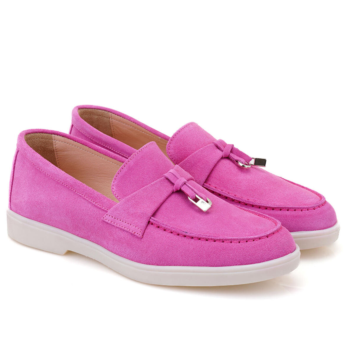 Jaida Pembe Kadın Deri Loafer
