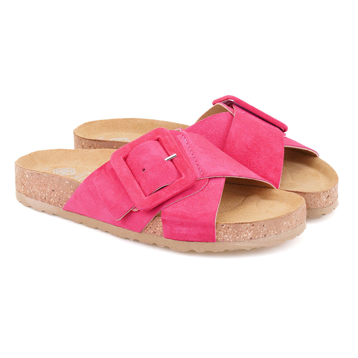 Fauve Pembe Kadın Deri Terlik