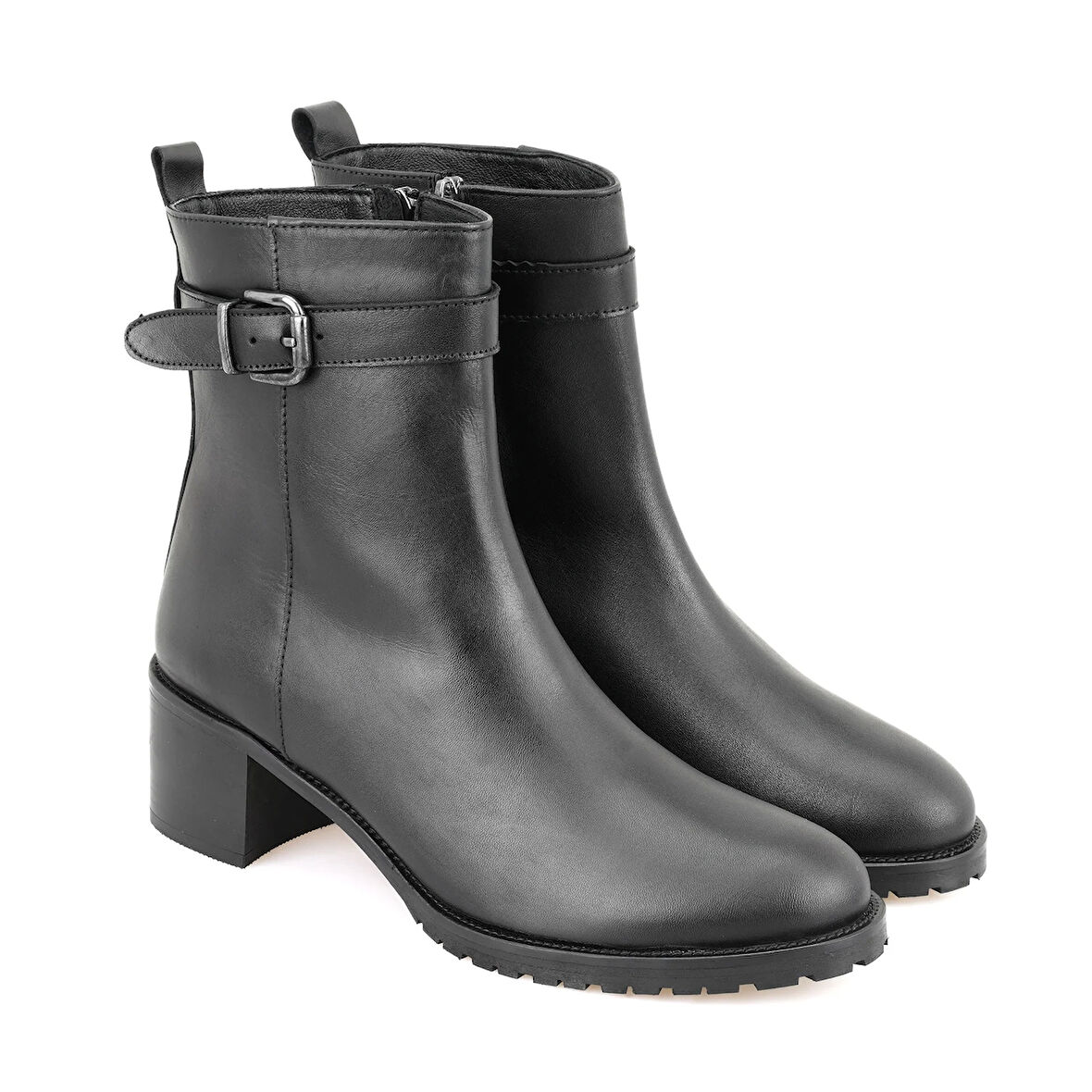 Cosa Siyah Kadın Fermuarlı Deri Bot