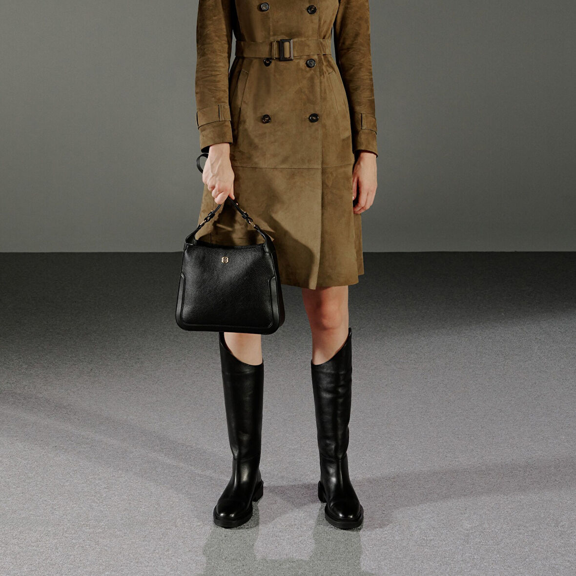 Rebeca Siyah Kadın Deri Binici Çizmesi