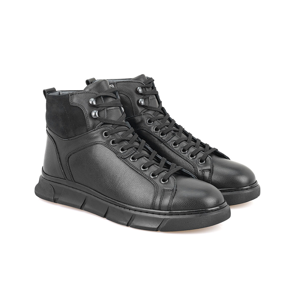 Axel Siyah Erkek Fermuarlı Deri Bot