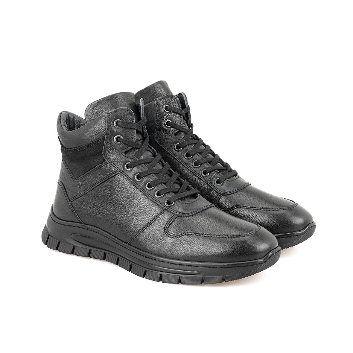 Duane Siyah Erkek Fermuarlı Deri Bot