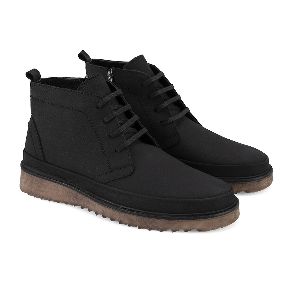 Amelas Siyah Erkek Deri Bot