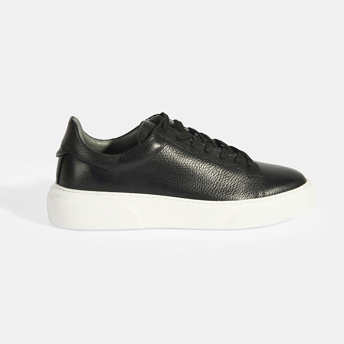 Reminya Siyah Erkek Deri Bağcıklı Günlük Ayakkabı