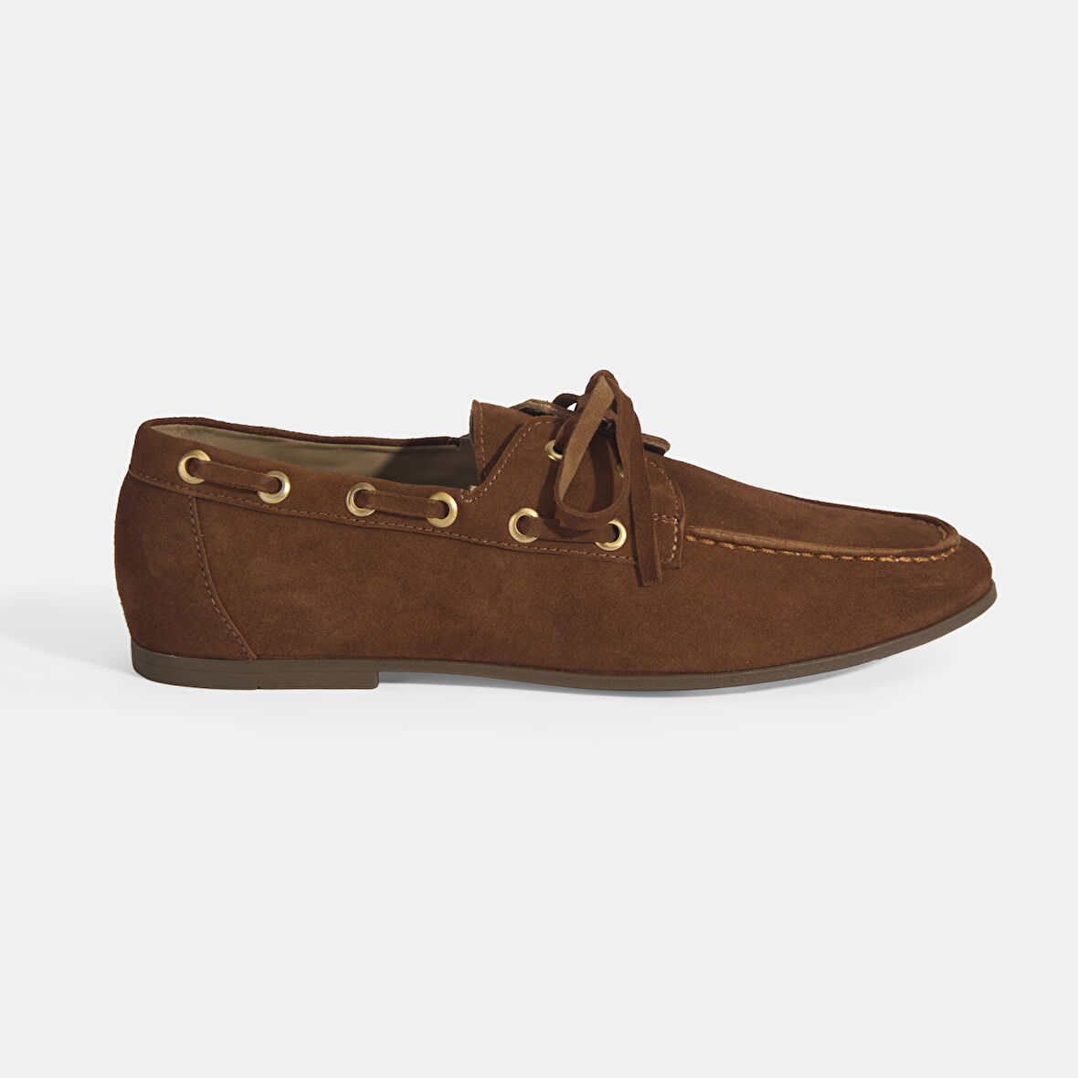 Limited Edition Kadın Taba Bağcık Detaylı Süet Loafer