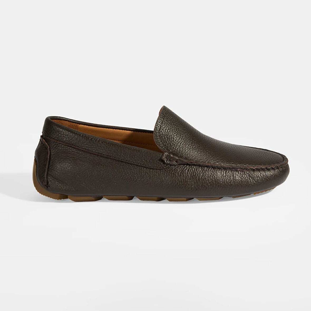 Erkek Kahve Slip-On Deri Loafer