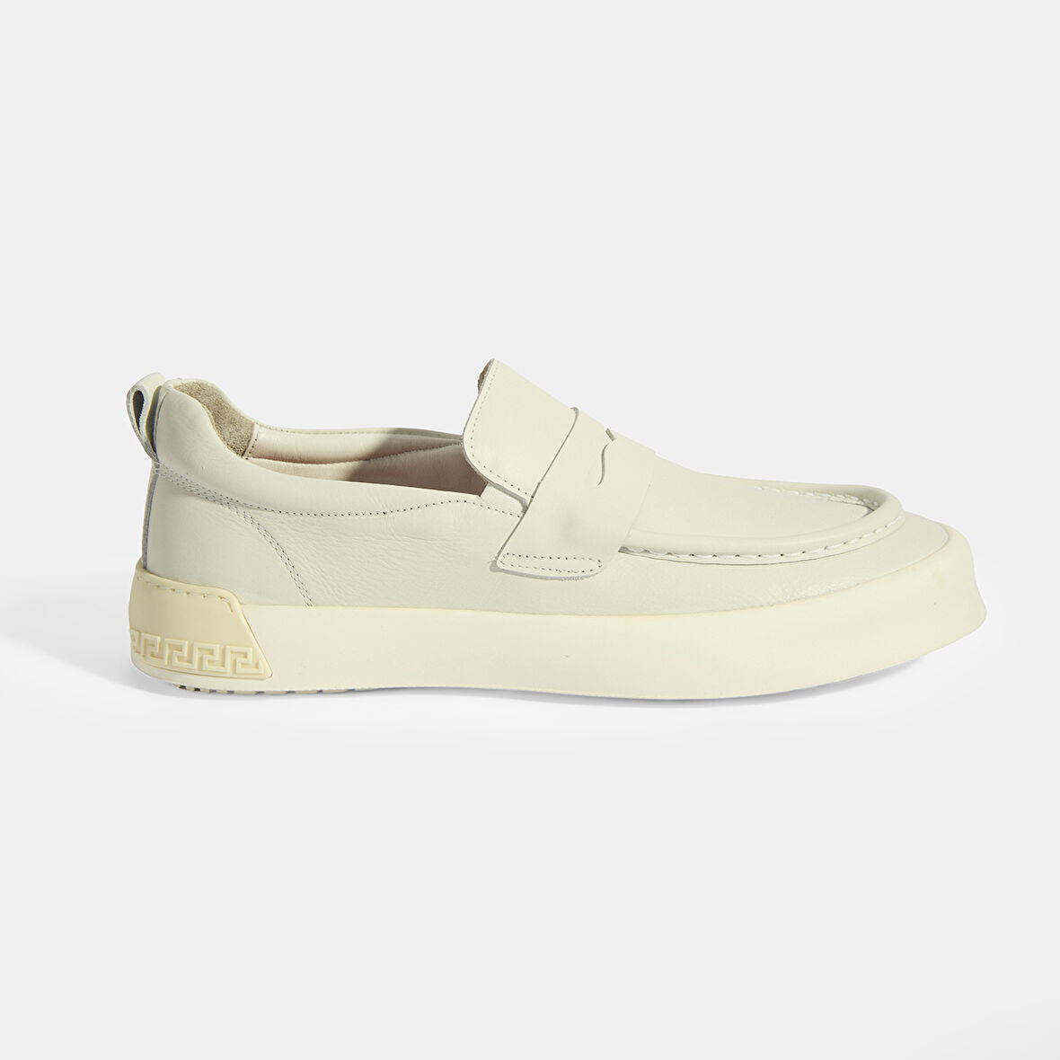 Erkek Krem Slip-On Deri Loafer