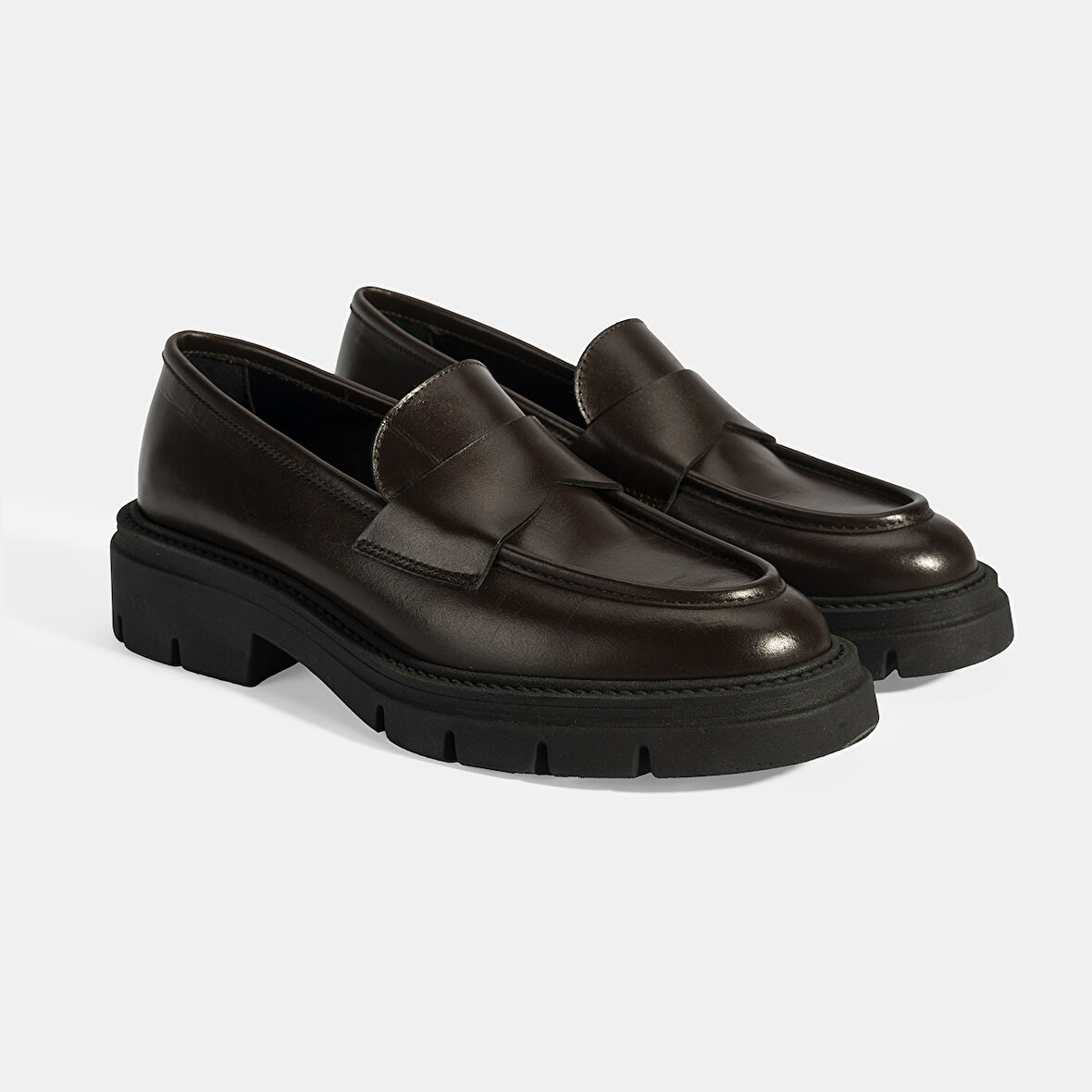 Kadın Kahve Deri Loafer