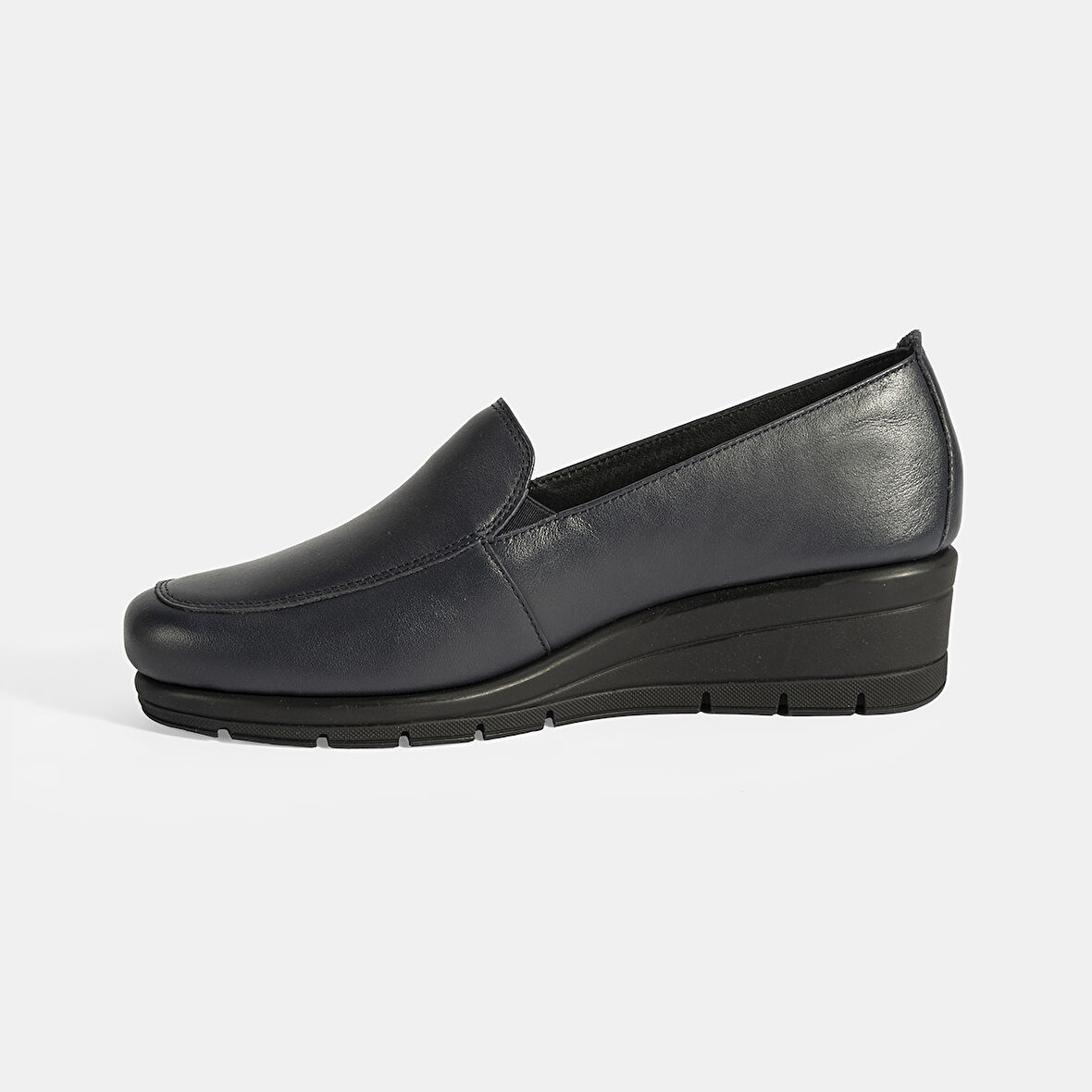 Kadın Lacivert DesaComfort Dolgu Topuklu Deri Ayakkabı