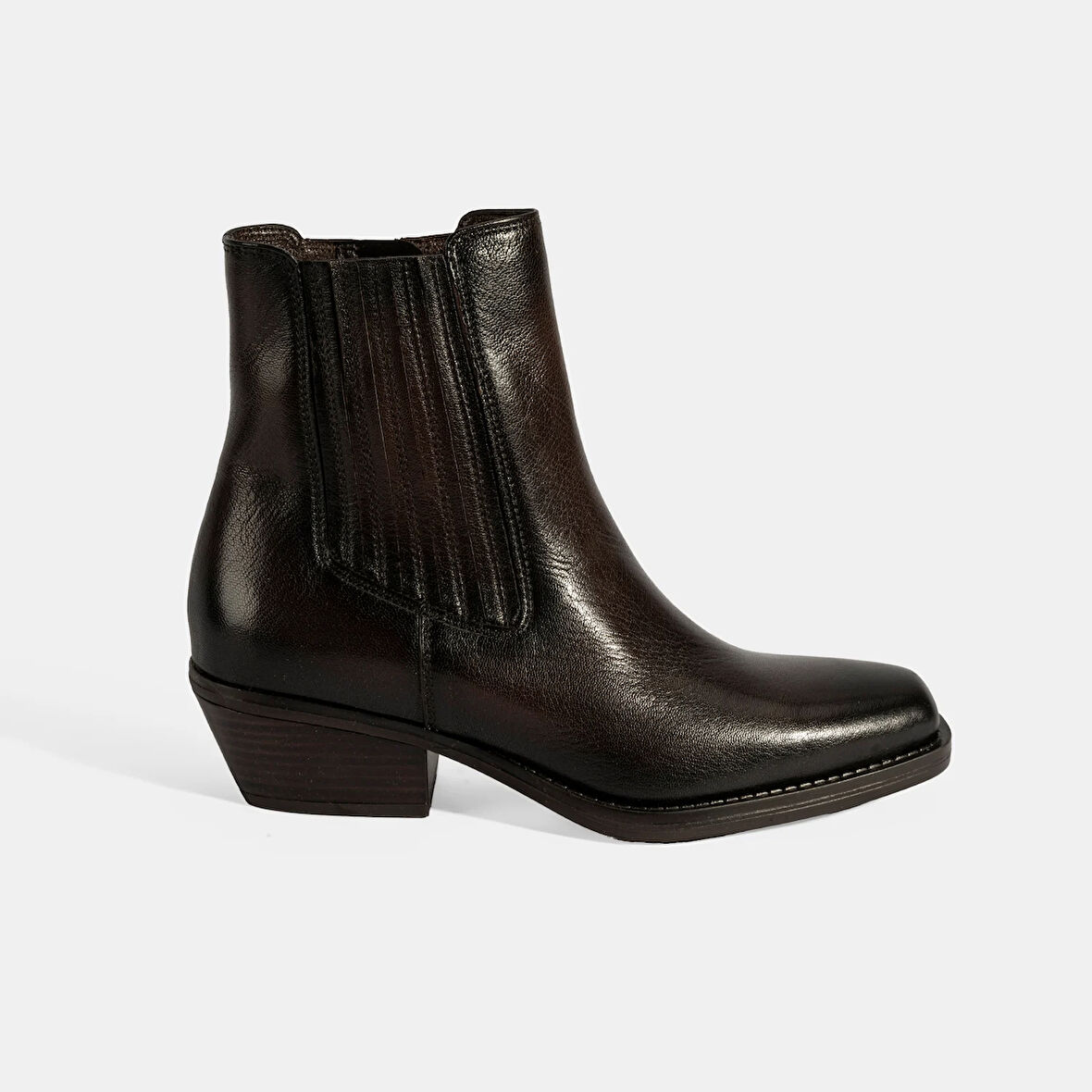 Kadın Kahve Topuklu Deri Bot