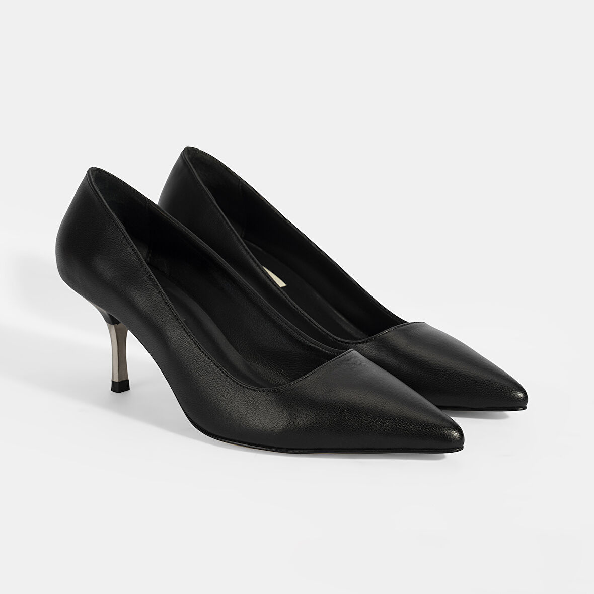 Kadın Siyah Deri Stiletto