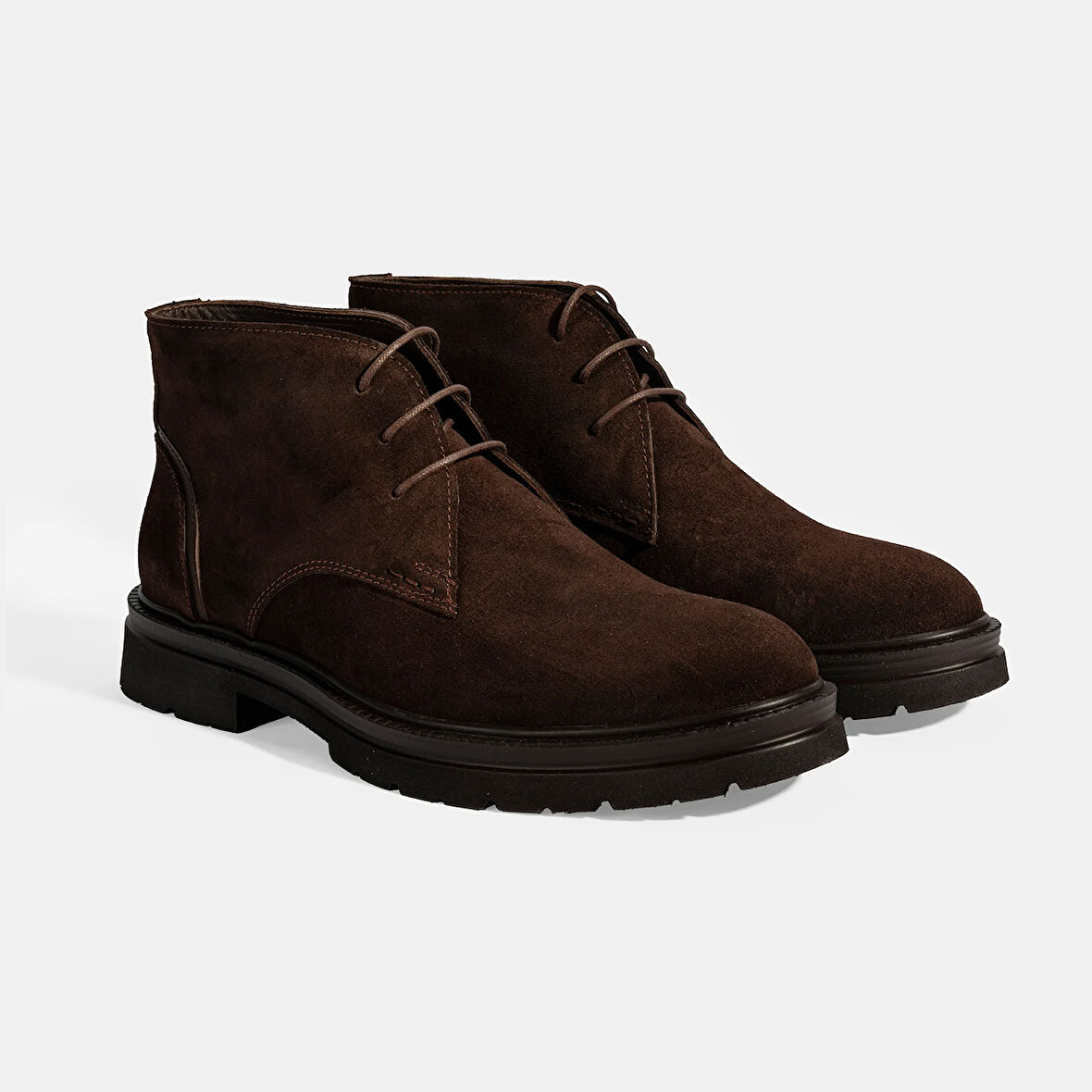 Erkek Kahve Bağcıklı Süet Bot