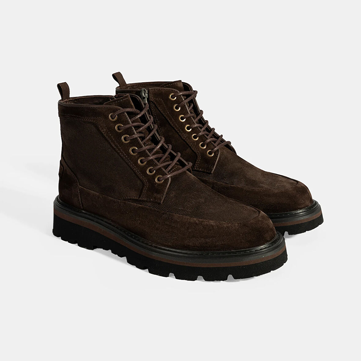 Erkek Kahve Bağcıklı Süet Bot