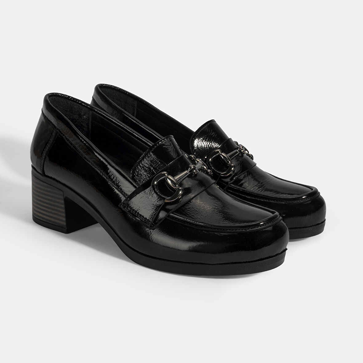 Kadın Siyah DesaComfort Topuklu Rugan Ayakkabı