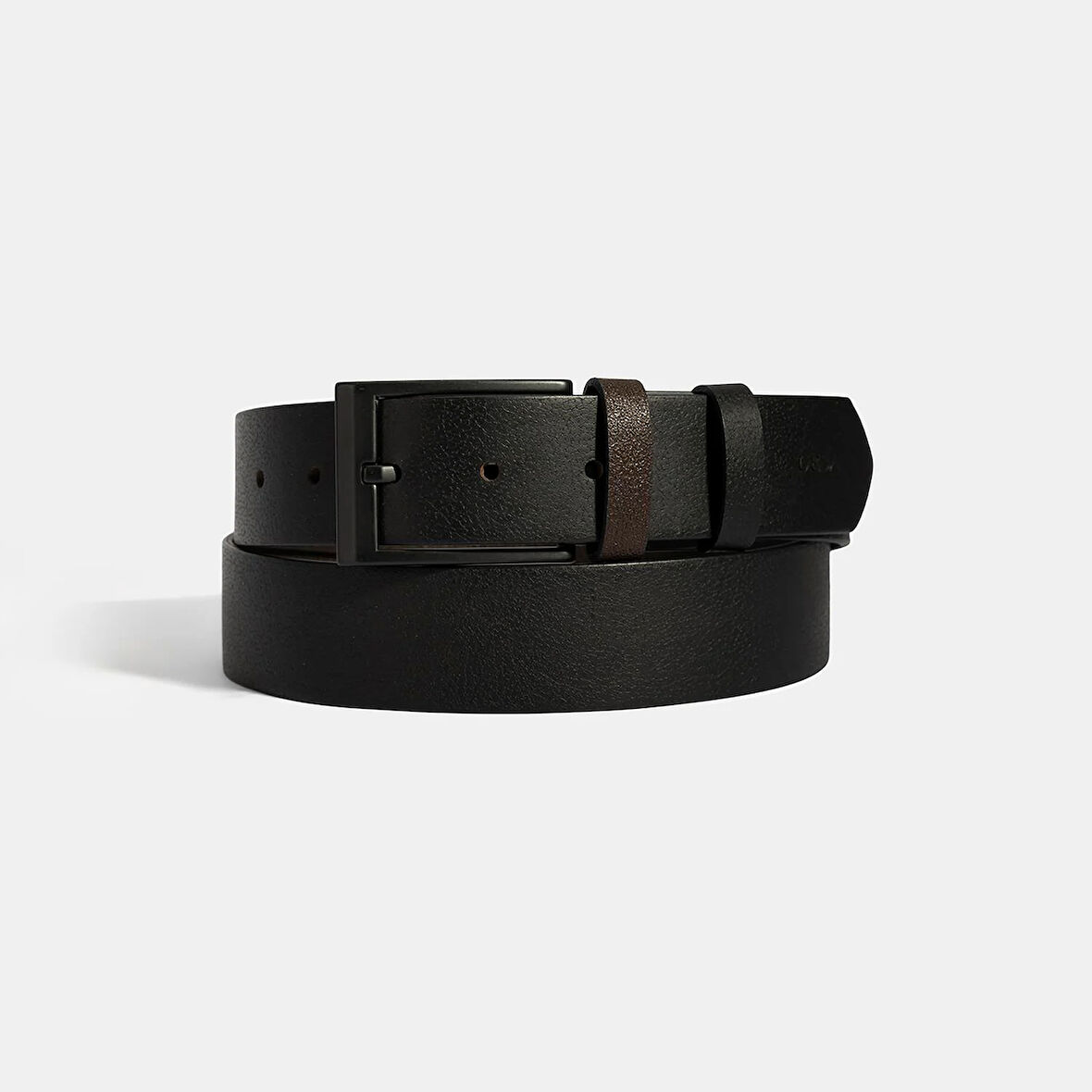 Erkek Siyah Deri Spor Kemer