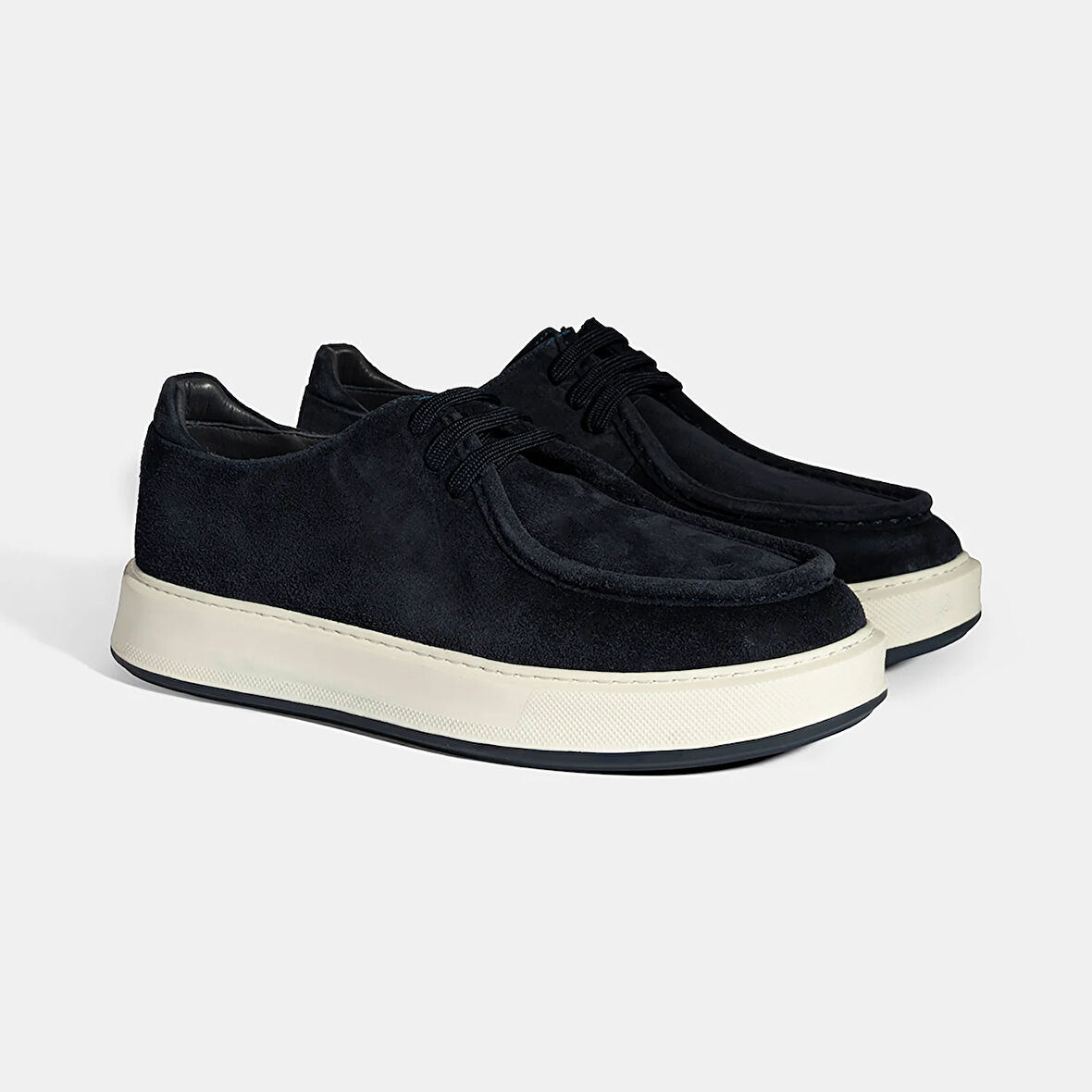 Erkek Lacivert Bağcıklı Süet Deri Günlük Ayakkabı