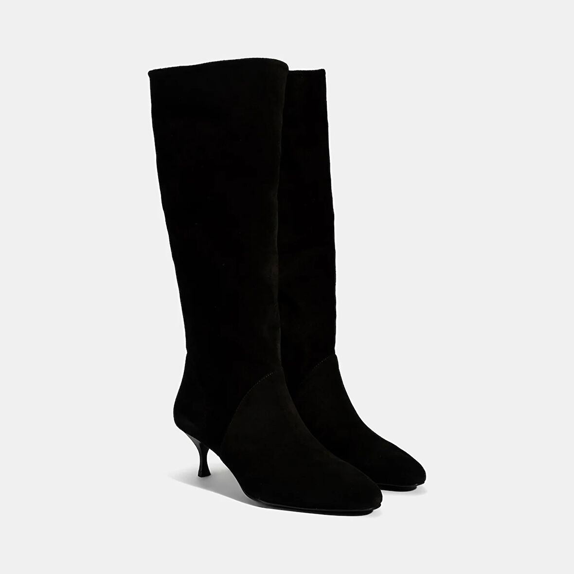 Kadın Siyah Süet Deri Çizme