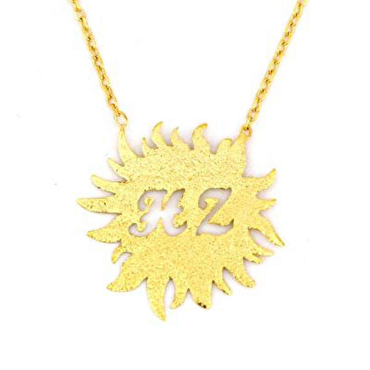 Baş Harf Altın Kaplama Gümüş Kadın Kolye