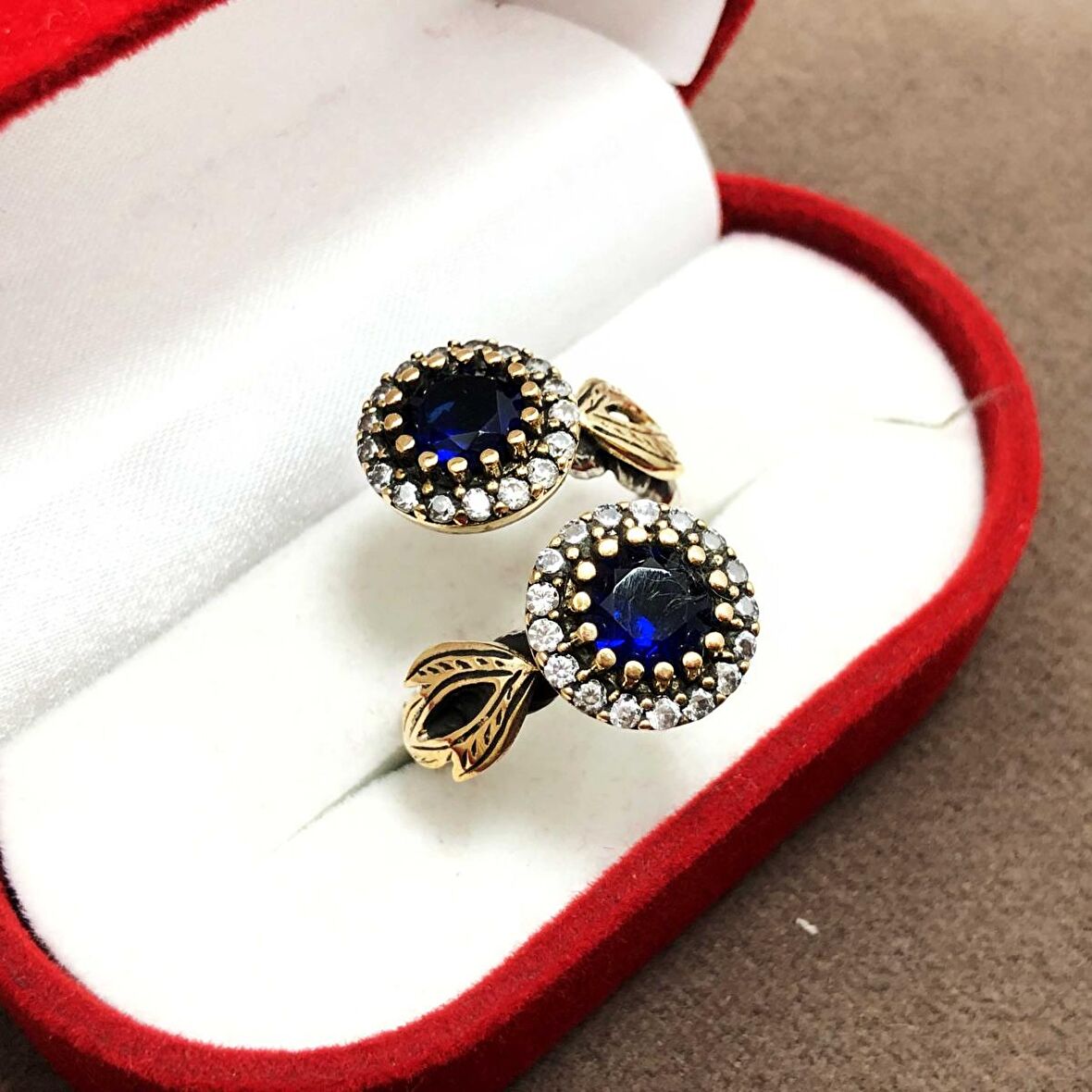 Safir Taşlı 925 Ayar Otantik Gümüş Bayan Yüzük