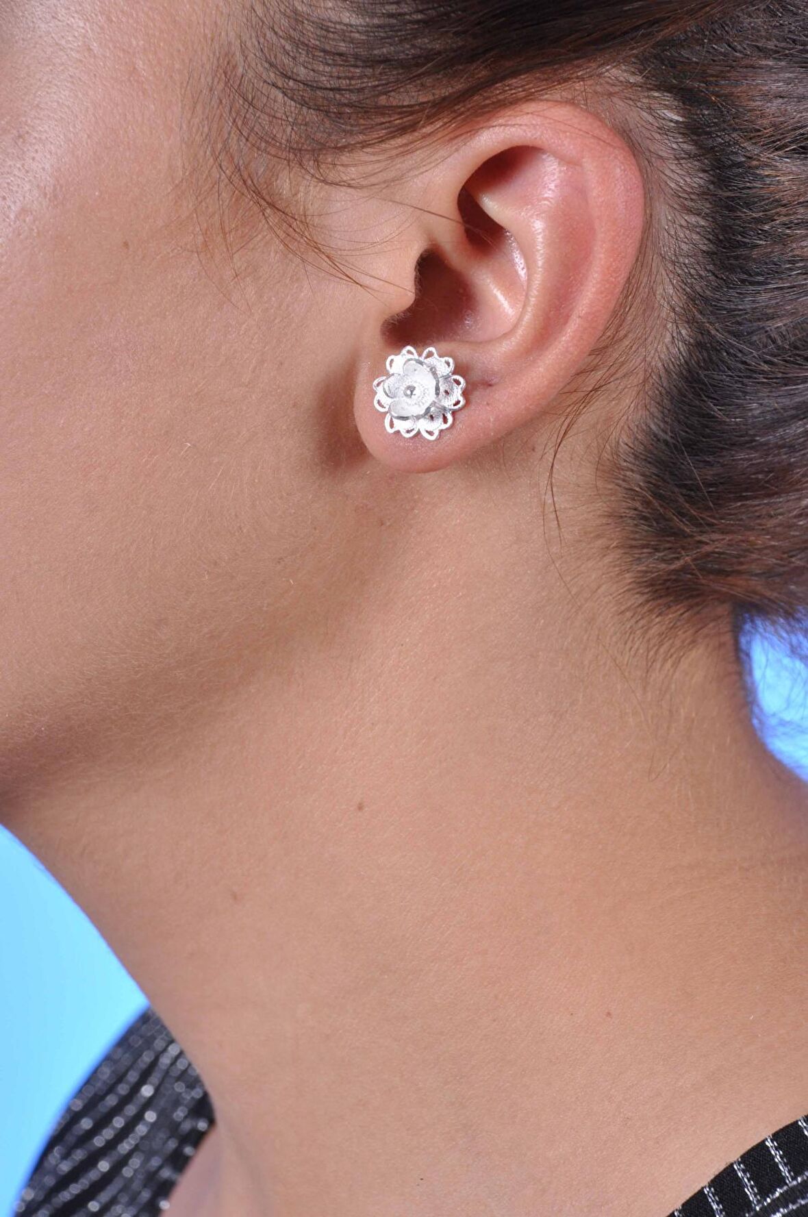 Çiçek Model Elişçiliği Telkari Gümüş Kadın Küpe