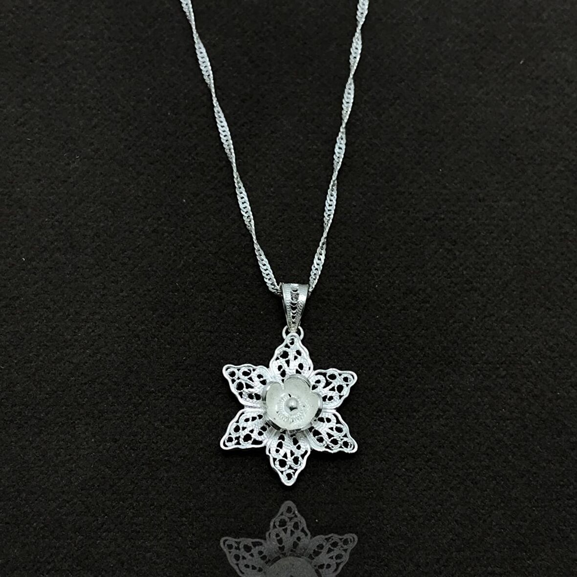 Yıldız Model Elişçiliği Telkari Gümüş Kadın Kolye