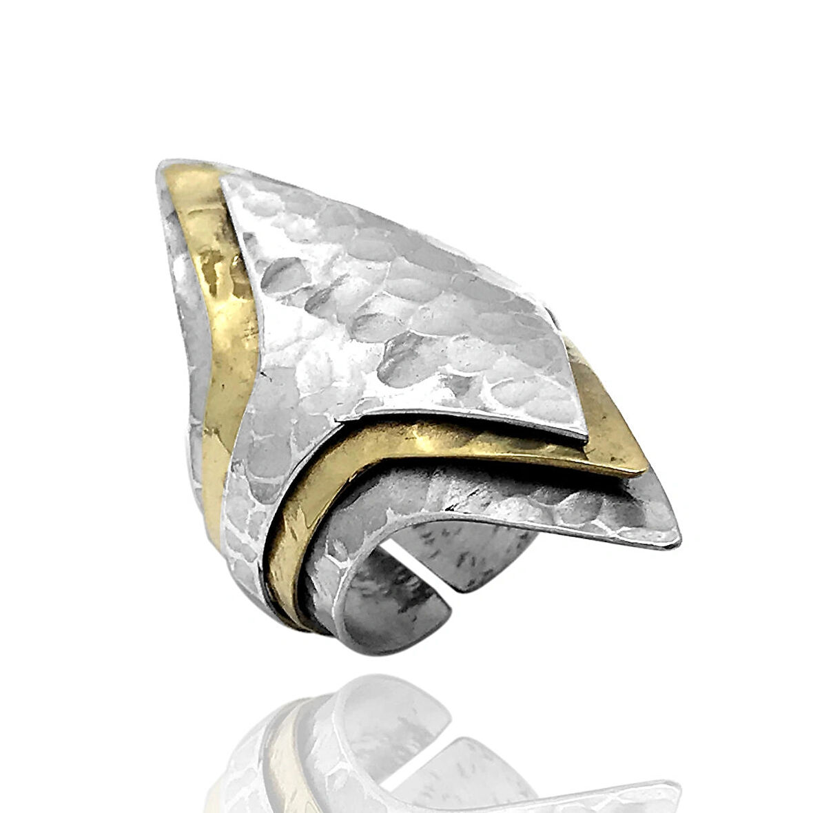 Mekik Model Çekic Dövmesi Elişçiliği Otantik Kadın Gümüş Yüzük