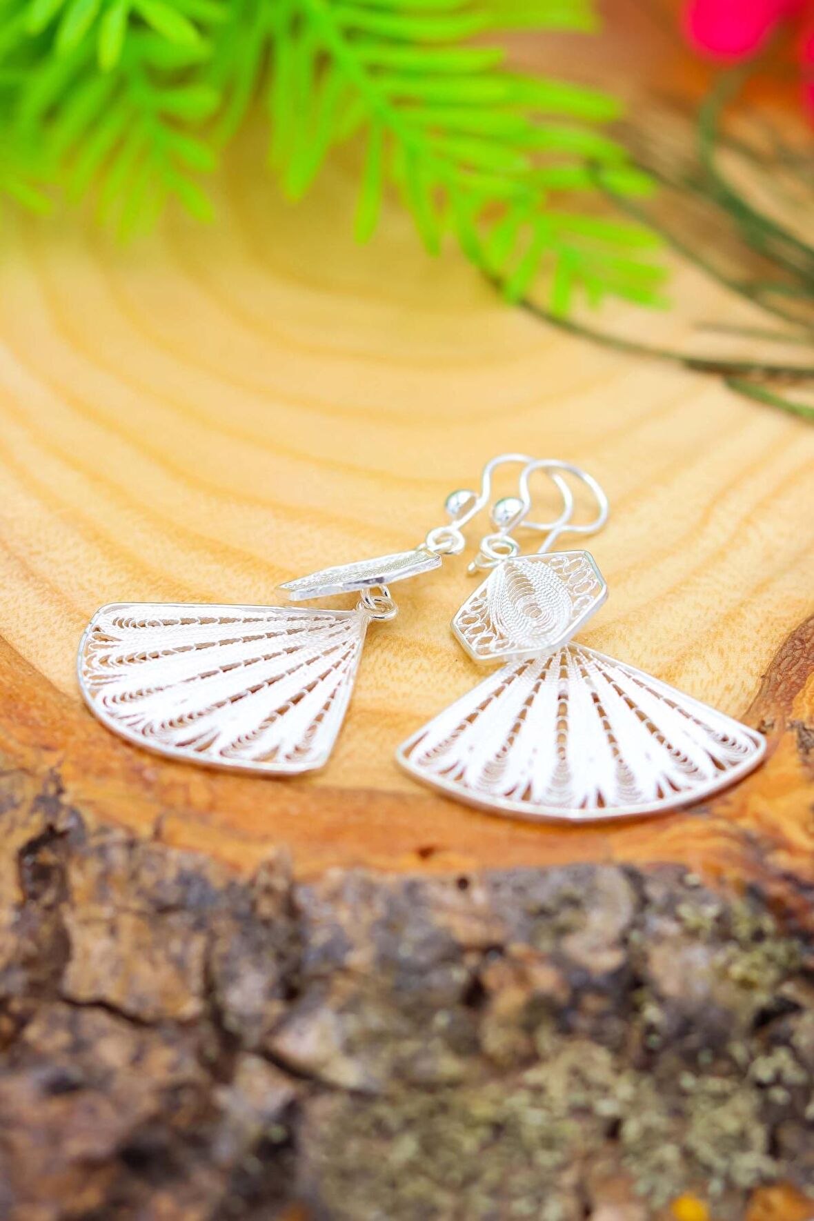 Semazen Model El İşçiliği Telkari Gümüş Kadın Küpe