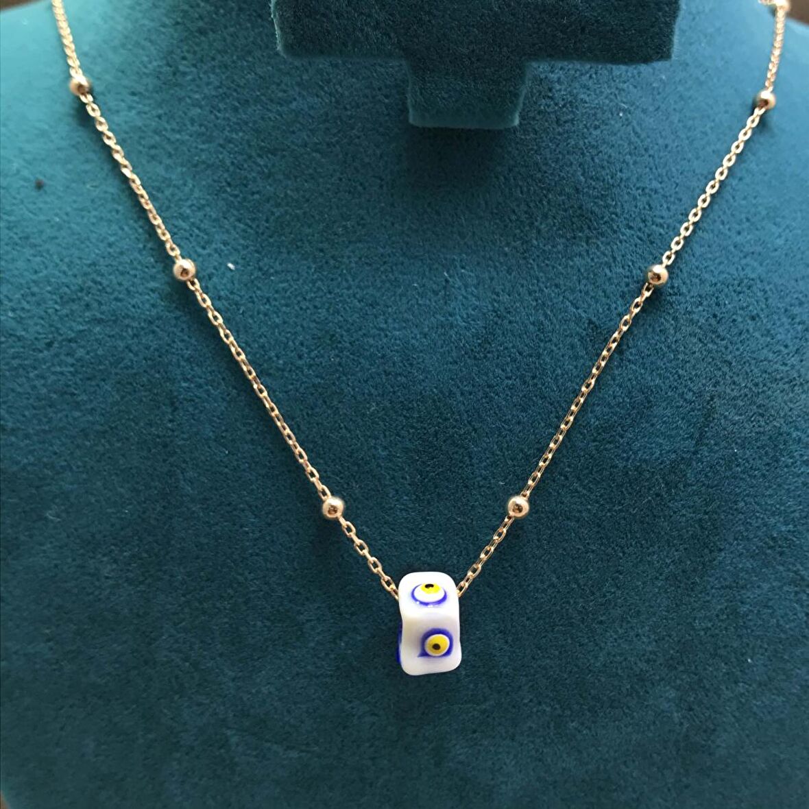 Yeni Toplu Model Nazar Boncuklu Kadın Gümüş Kolye