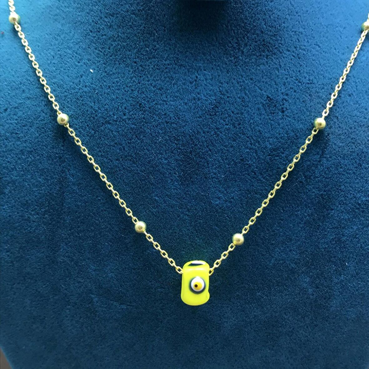 Yeni Toplu Model Nazar Boncuklu Kadın Gümüş Kolye