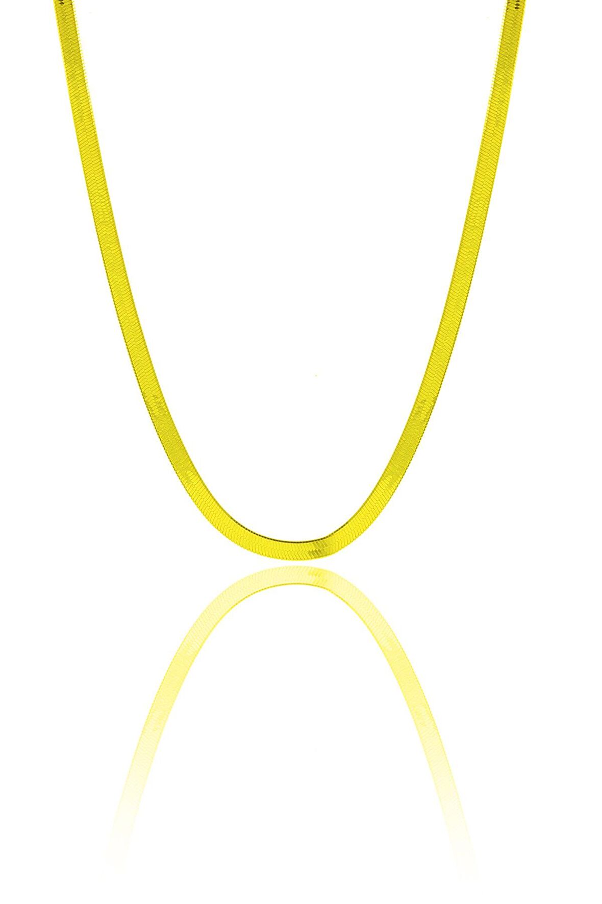 İtalyan Yassı Model Altın Kaplama Kadın Gümüş Zincir