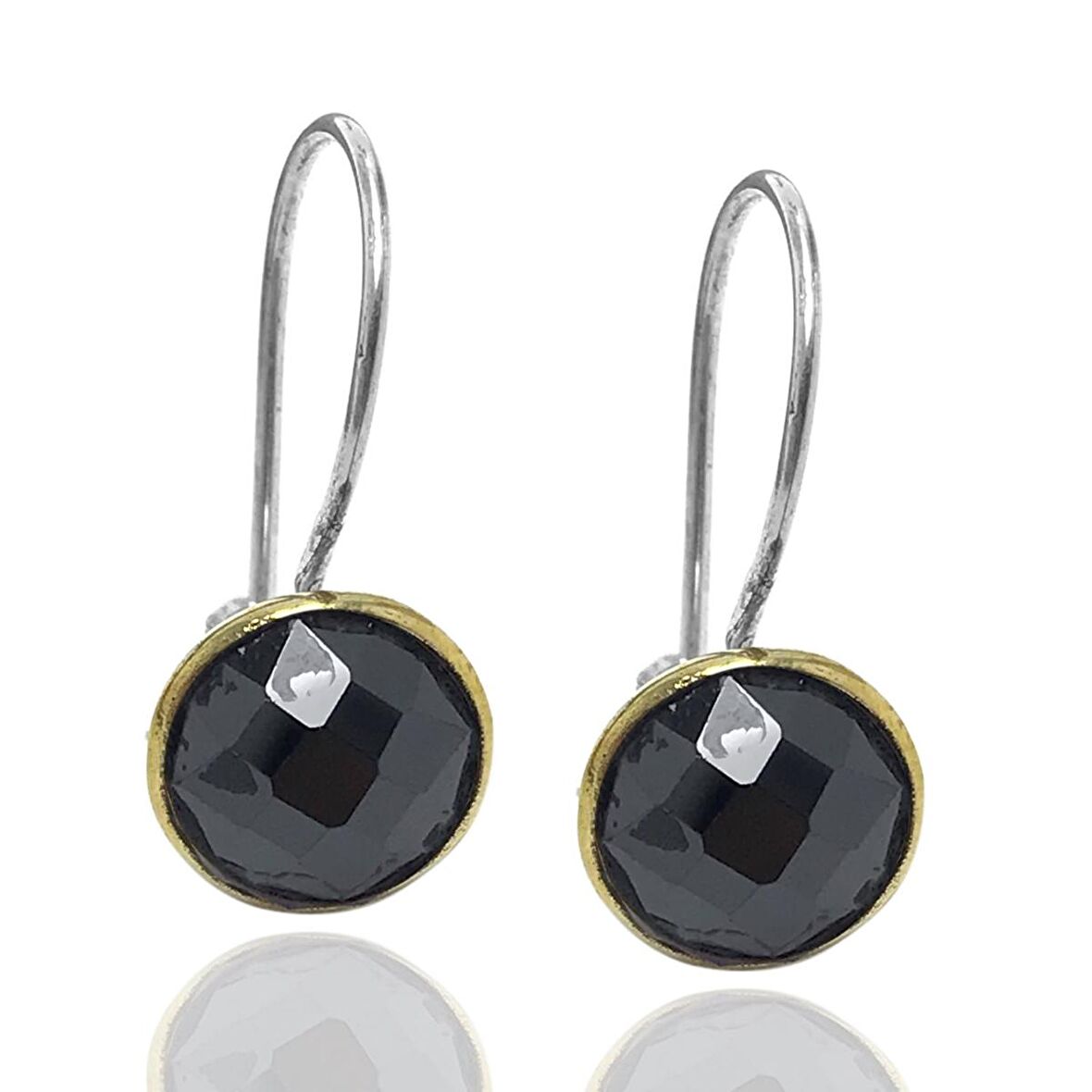 Zirkon Taşlı Yuvarlak Otantik Kadın Gümüş Küpe